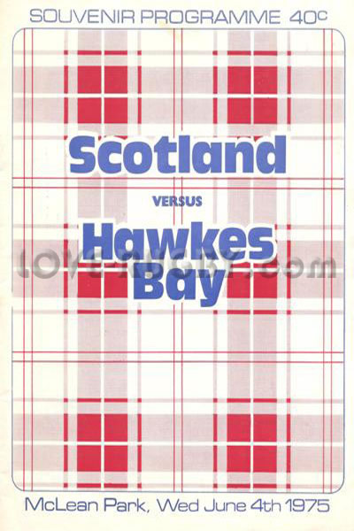 1975 Hawke's Bay v Scotland  Rugby Programme